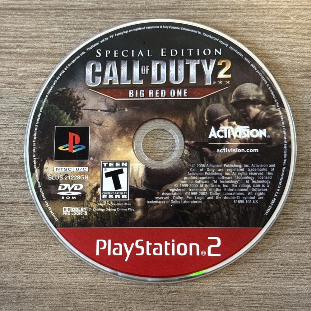 PS2 | Call of Duty 2: Big Red One‎ Disc Only Tested Working
